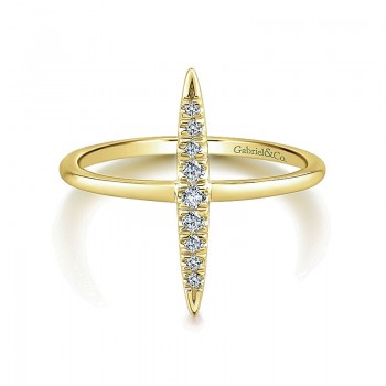 Ladies' Ring 14k Yellow Gold Diamond Diamond Spike Ring